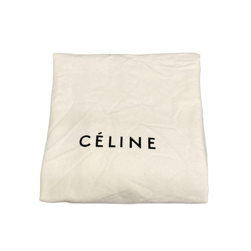 Celine Luggage Micro Shopper Handbag White Dark Brown Khaki Drummed calfskin - Picture 8 of 15